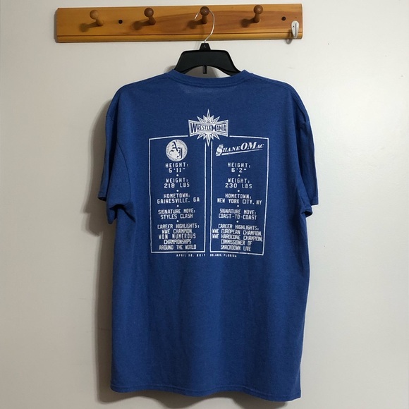 WWE licensed WrestleMania 33 T-shirt- “AJ Styles vs Shane O Mac” - Large - Picture 9 of 10